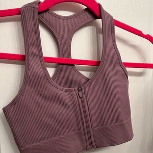 dark purple sports bra